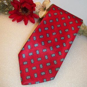 GIOVANNI CARVELLO Men's Silk Tie Red Blue Green